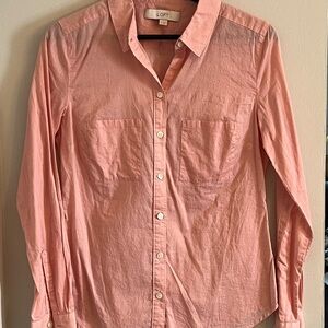 LOFT Coral Button Down Shirt